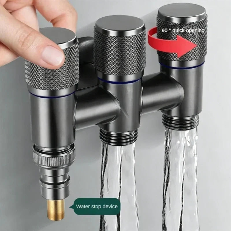 All Copper 1-to-3 Way Bathroom Faucet Valve Fitting