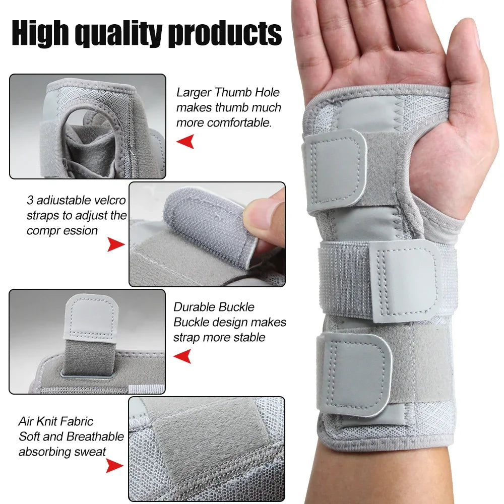 1PCSCarpal Tunnel Wrist Brace with Double Spring Support - Adjustable Night Brace for Arthritis,Stabilizer for Right/Left Hand Peaceful Pleasures Health and Wellness