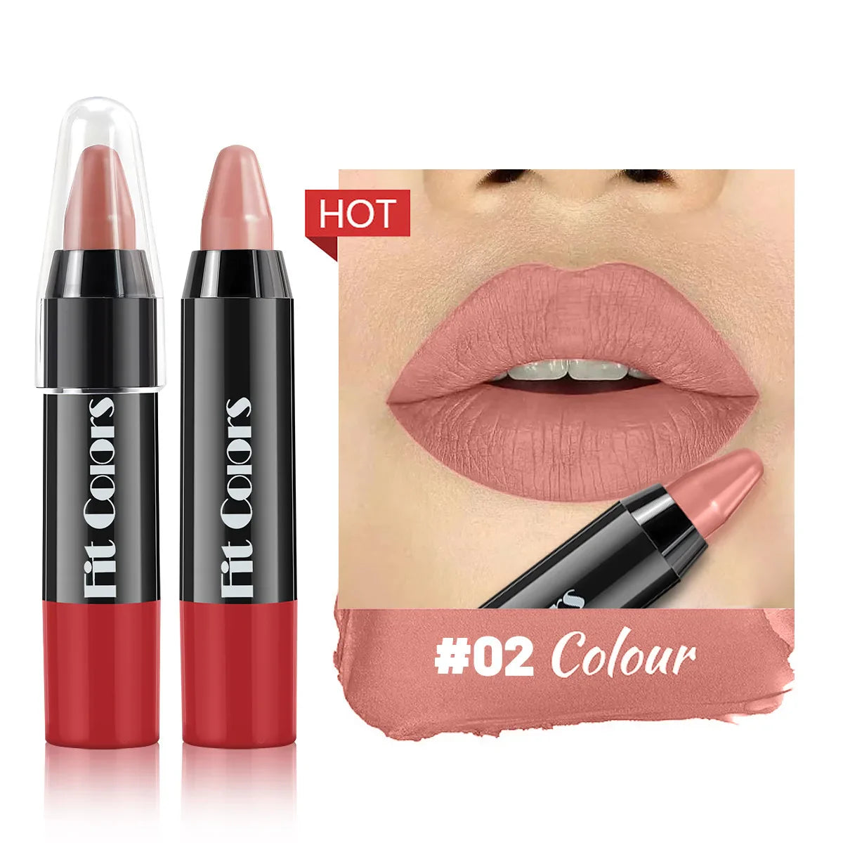 Fit Colors Matte Lip Liner Crayon – Waterproof Long-Lasting