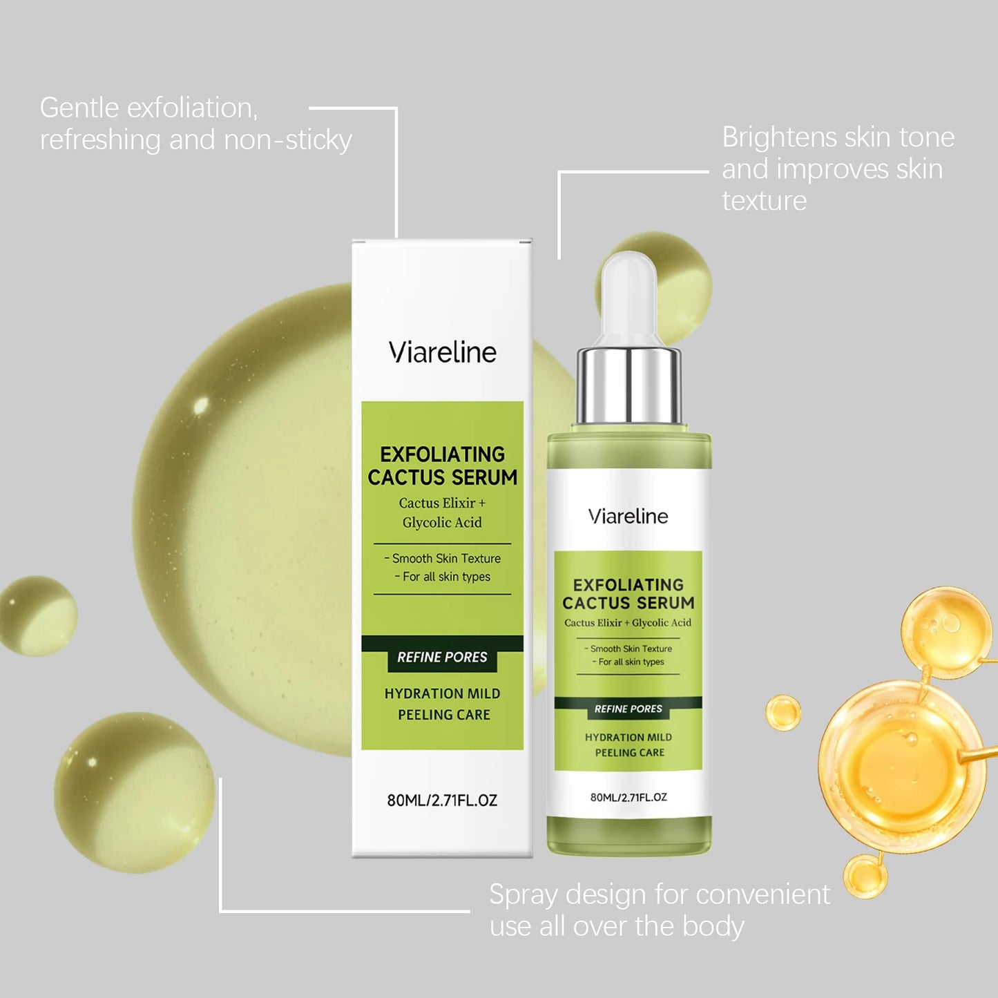 Cactus Essence Exfoliating Brightening Face Serum 80ml