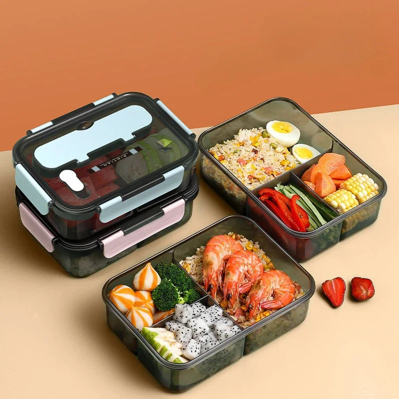 Transparent Lunch Box for Kids Food Storage Container with Lids Leak-Proof Microwave Food Warmer Snacks Bento Box Japanese Style Peaceful Pleasures Health and Wellness