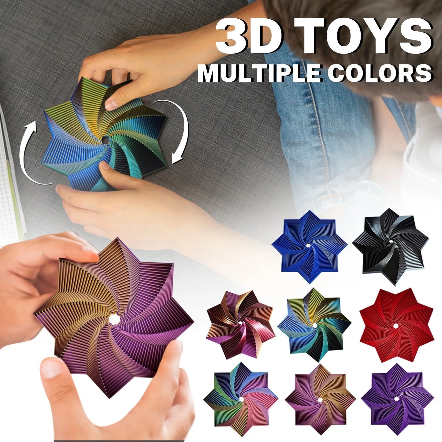 3D Octagonal Fidget Toy – Geometric Stress Relief Sensory Toy