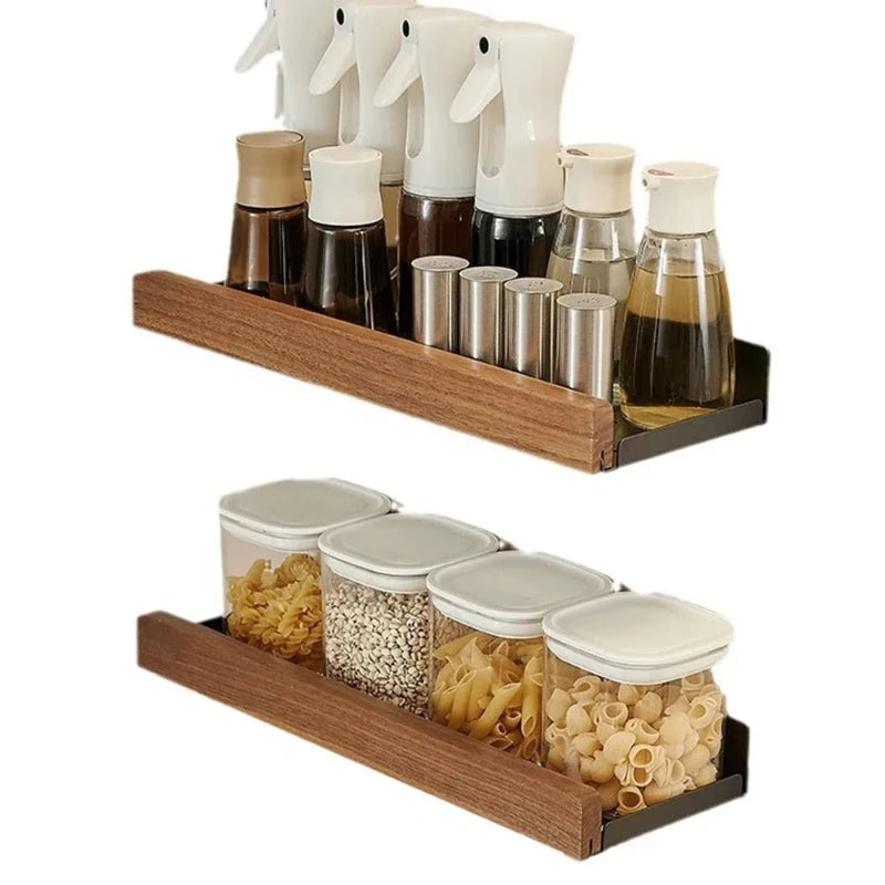 Nordic Wall Mounted Bathroom Storage Rack | Wood & Aluminum