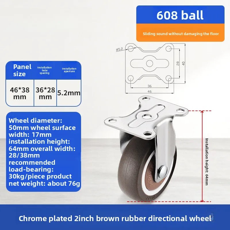 Soft Rubber Swivel Caster Wheels 1–2 Inch | Furniture & Trolleys