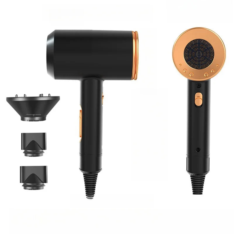 Professional Hair Dryer With High Air Volume And Quick Drying Negative Ion Hair Care EU/US/UK/AU Plug For Home Use Hair Dryer Peaceful Pleasures Health and Wellness A-Black-1800W US