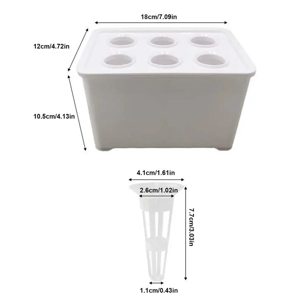Indoor Hydroponic System 6-Holes Growing Box System Vegetables Planting Box For Vegetables Flowers Fruits Indoor Outdoor Garden Peaceful Pleasures Health and Wellness A China Mainland