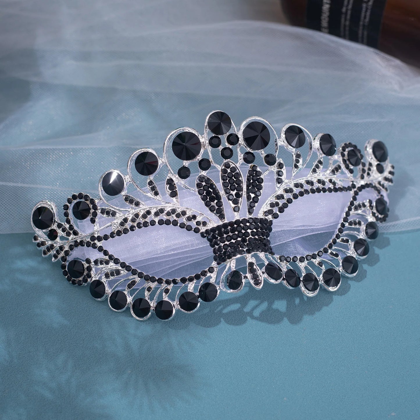 Women Crystal Masquerade Mask Rhinestone Fancy Mask Evening Party Mask for Masquerade Ball Banquet Cosplay Peaceful Pleasures Health and Wellness 4