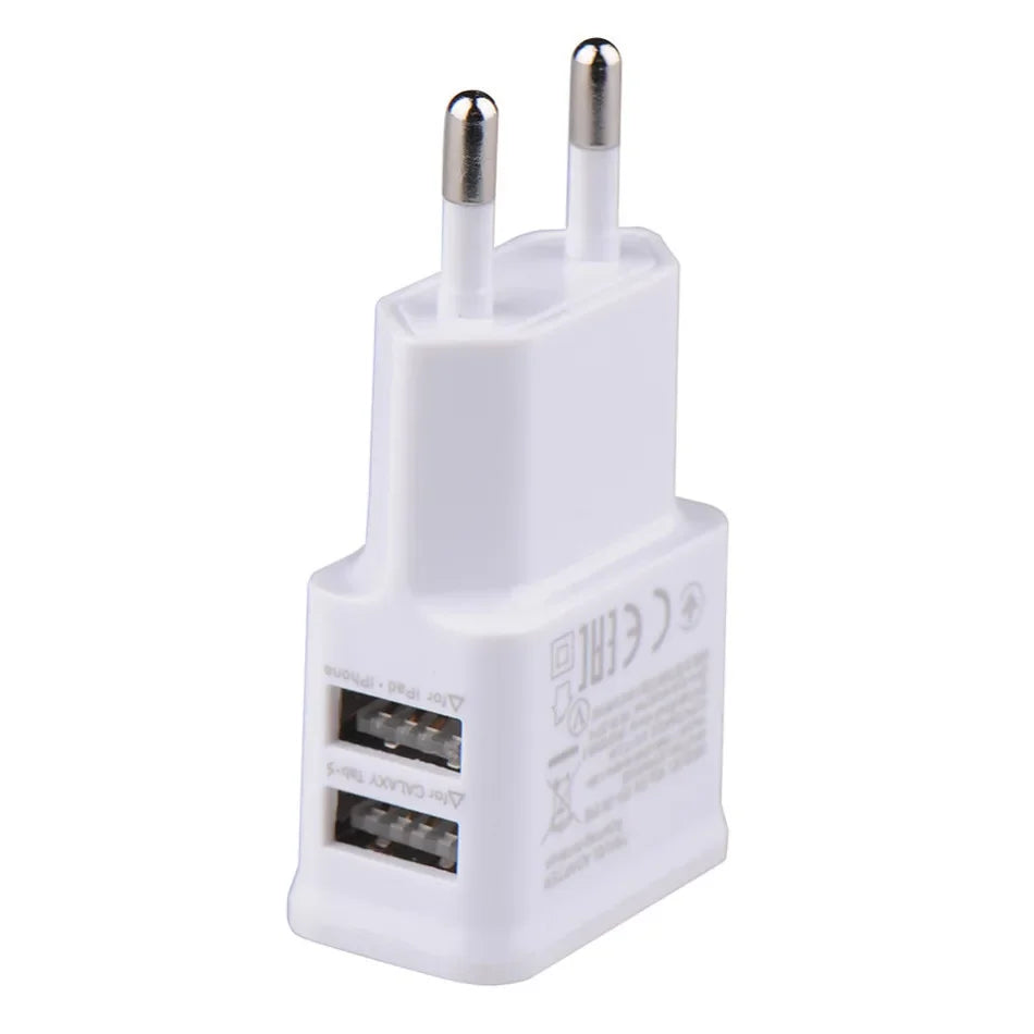 EU Dual USB Wall Charger 5V 10W – iPhone, Samsung, Xiaomi