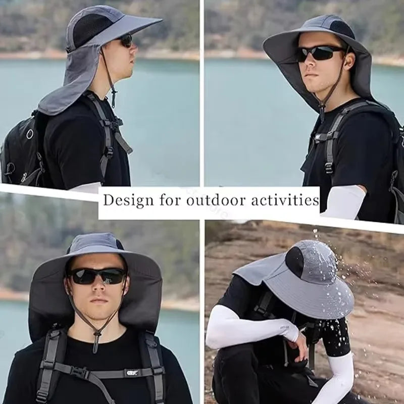Waterproof Wide Brim Fisherman Sun Hat – UV Protection Cap
