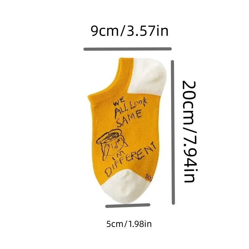 10 Pairs Of Casual Trend Ankle Socks For Men And Women, Comfortable, Breathable And Cute Cartoon Summer Couple Boat Socks Peaceful Pleasures Health and Wellness