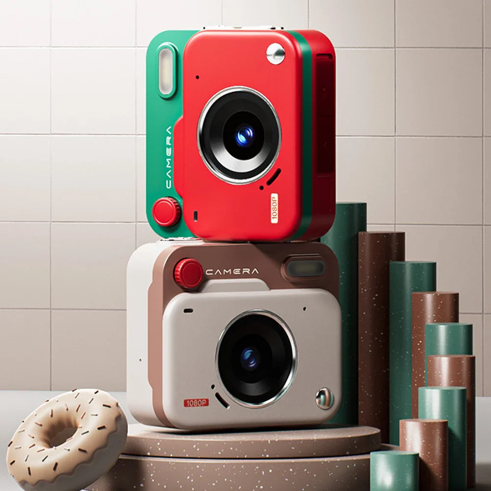 HD Retro Mini Digital Camera – 48MP, 1080P, Flash & Keychain