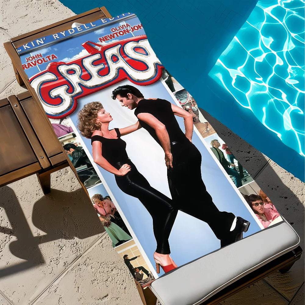 Grease 1978 Movie Quick-Dry Beach Towel | Soft Microfiber Microfiber Beach Towel Peaceful Pleasures Health and Wellness z1 STJ40x70CM
