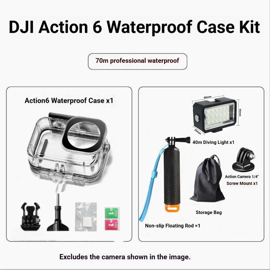70M Waterproof Housing Case for DJI OSMO Action 6 – Dive Shell