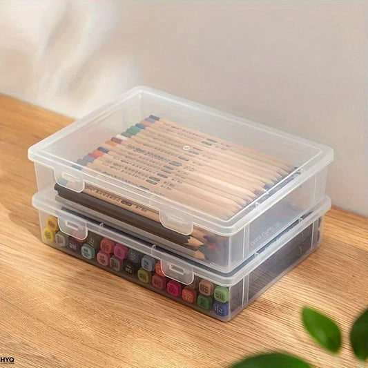 Large Capacity Pencil Case Transparent Plastic Notebook Sketch Marker Peaceful Pleasures Health and Wellness