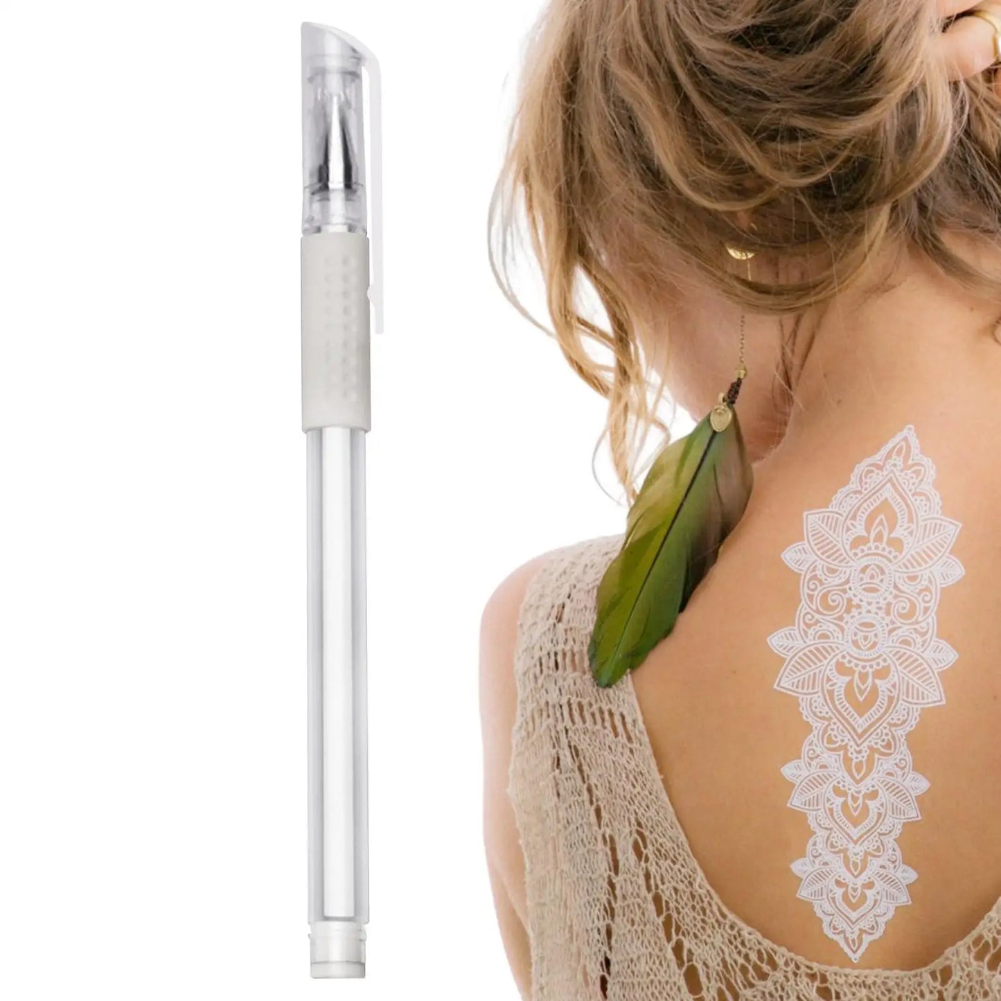 White Tattoo Skin Marker Gel Pen – Water-Soluble Sketch Pen