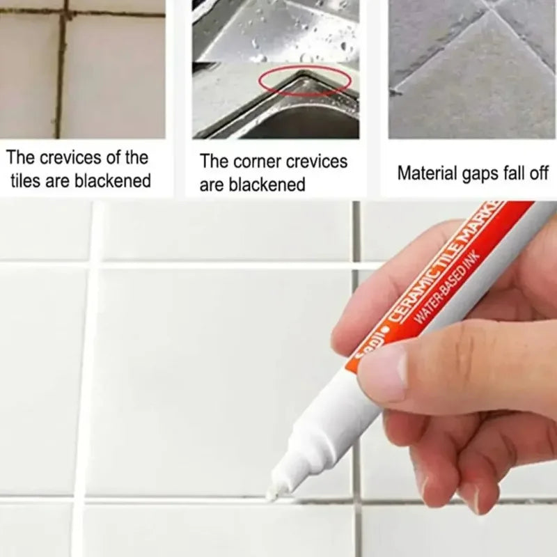 Mold-Resistant Waterproof Ceramic Tile Grout Marker Pen for Kitchen & Bathroom Wall And Floor Repair Peaceful Pleasures Health and Wellness