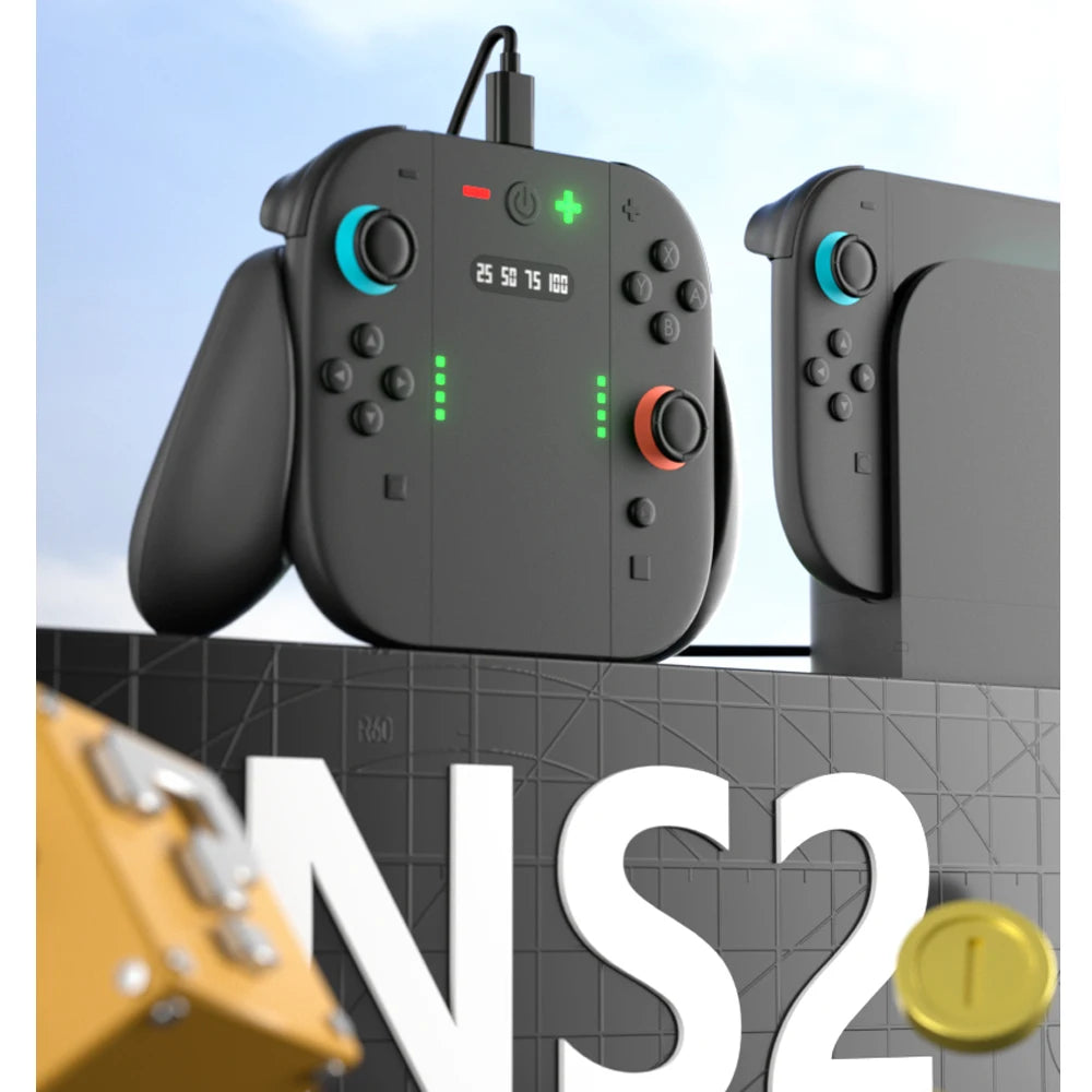 Charging Grip With Battery For Switch 2 Controller For JoyCon Handle Charger Dock For Switch 2 For Joy-Con Charger Adaptor Peaceful Pleasures Health and Wellness