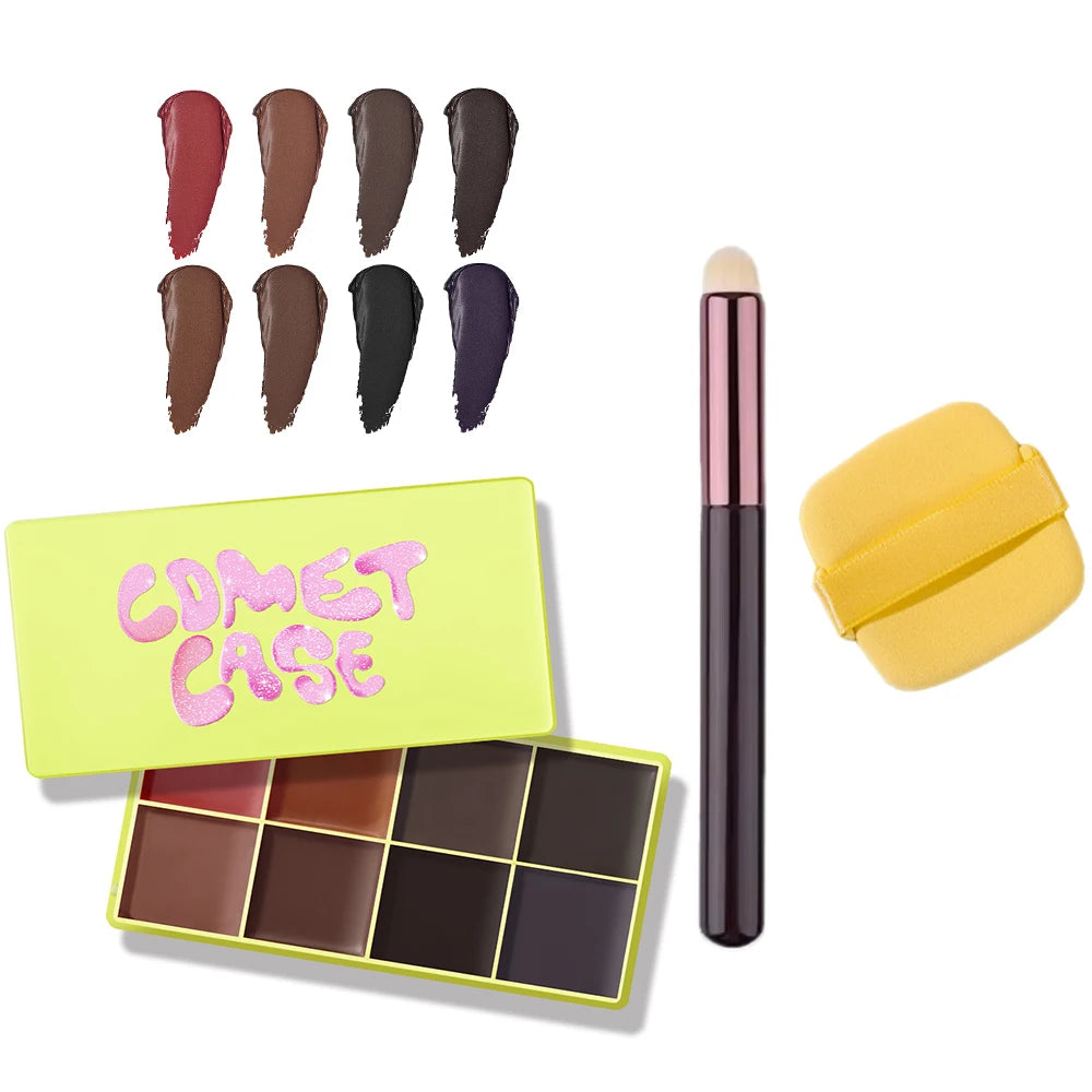 Multi Cream Eyebrow Blush Highlighter Palette Long Wearing Eyeshadow Palette Matte Shimmer Finish With Free Brush & Powder Puff Peaceful Pleasures Health and Wellness 2Eyebrow cream