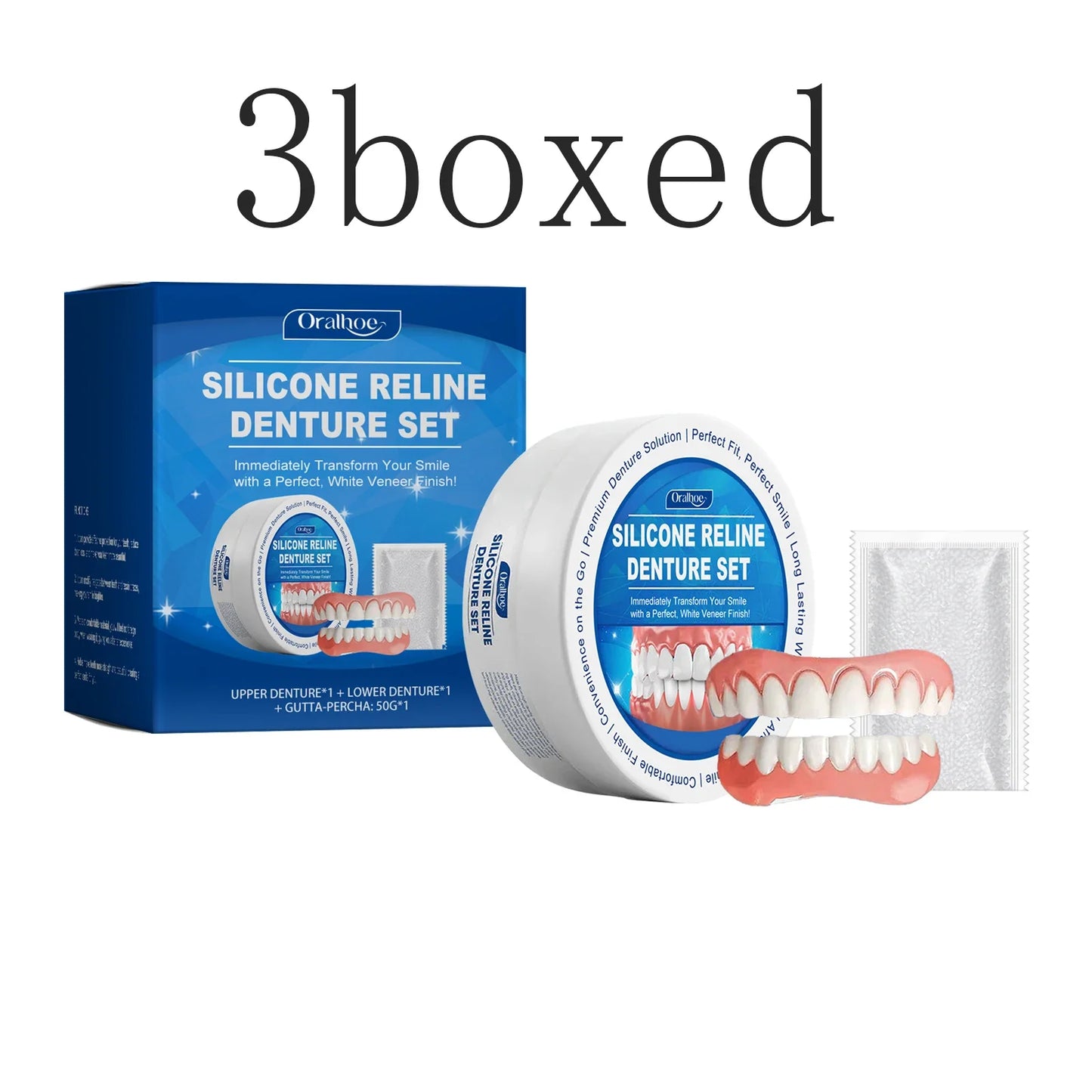 Soft Silicone Denture Reline Kit – Upper & Lower Set