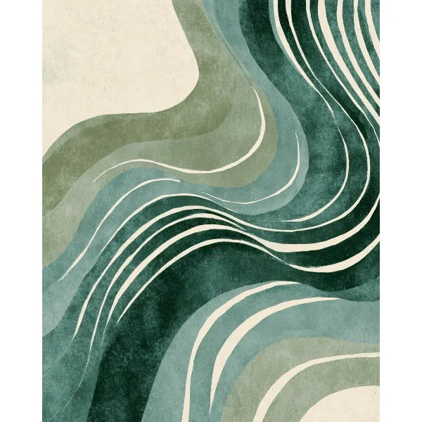 Japandi Wabi-Sabi Zen Abstract Wave Canvas Wall Art Print