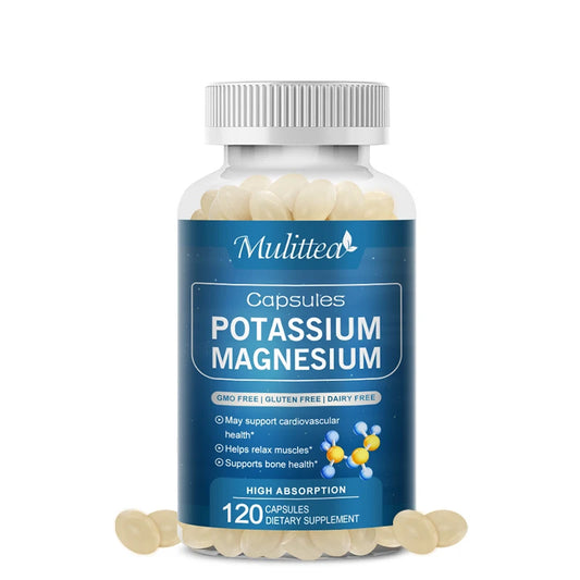 Potassium Magnesium & Zinc Capsules – Muscle Cramps, Sleep & Migraine Relief | 45-Day Supply Peaceful Pleasures Health and Wellness 120pcs United States