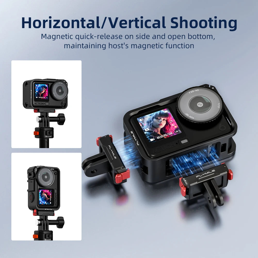 Reliable & Lightweight Protection For DJI Action 6 Camera Frame Vertical/Horizontal Shooting Protective Frame Peaceful Pleasures Health and Wellness
