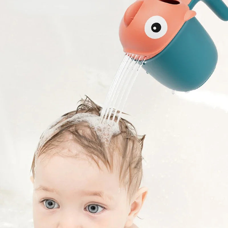 Cute Shark Baby Shower Water Scoop Kids Shower Head Rinse Cup Cartoon Bathing Toy for 0-6 Years Old Infant Toddler Accessories Peaceful Pleasures Health and Wellness