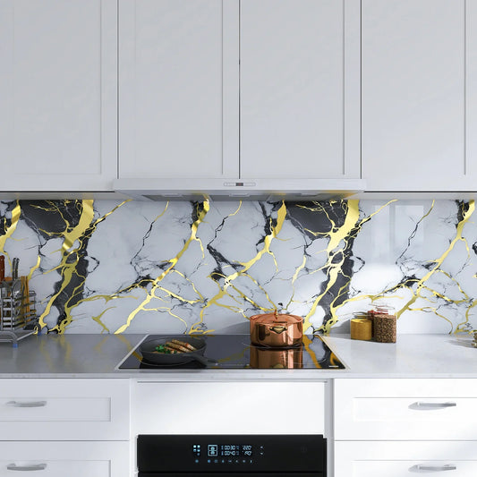 Marble PVC Self-Adhesive Wall Sticker – Oil-Proof Kitchen Decal Wall Sticker Decal Oasis Select