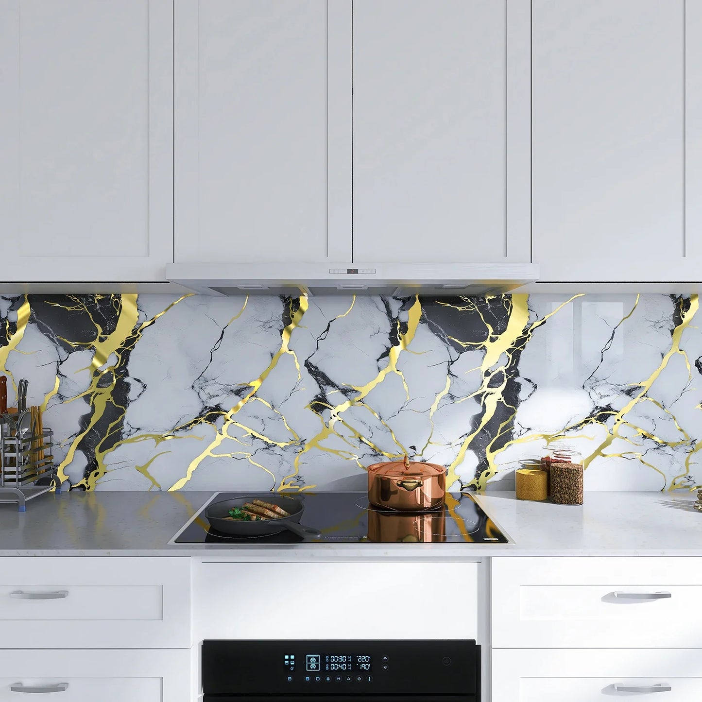 Marble Self-Adhesive Wall Sticker – Waterproof PVC Kitchen