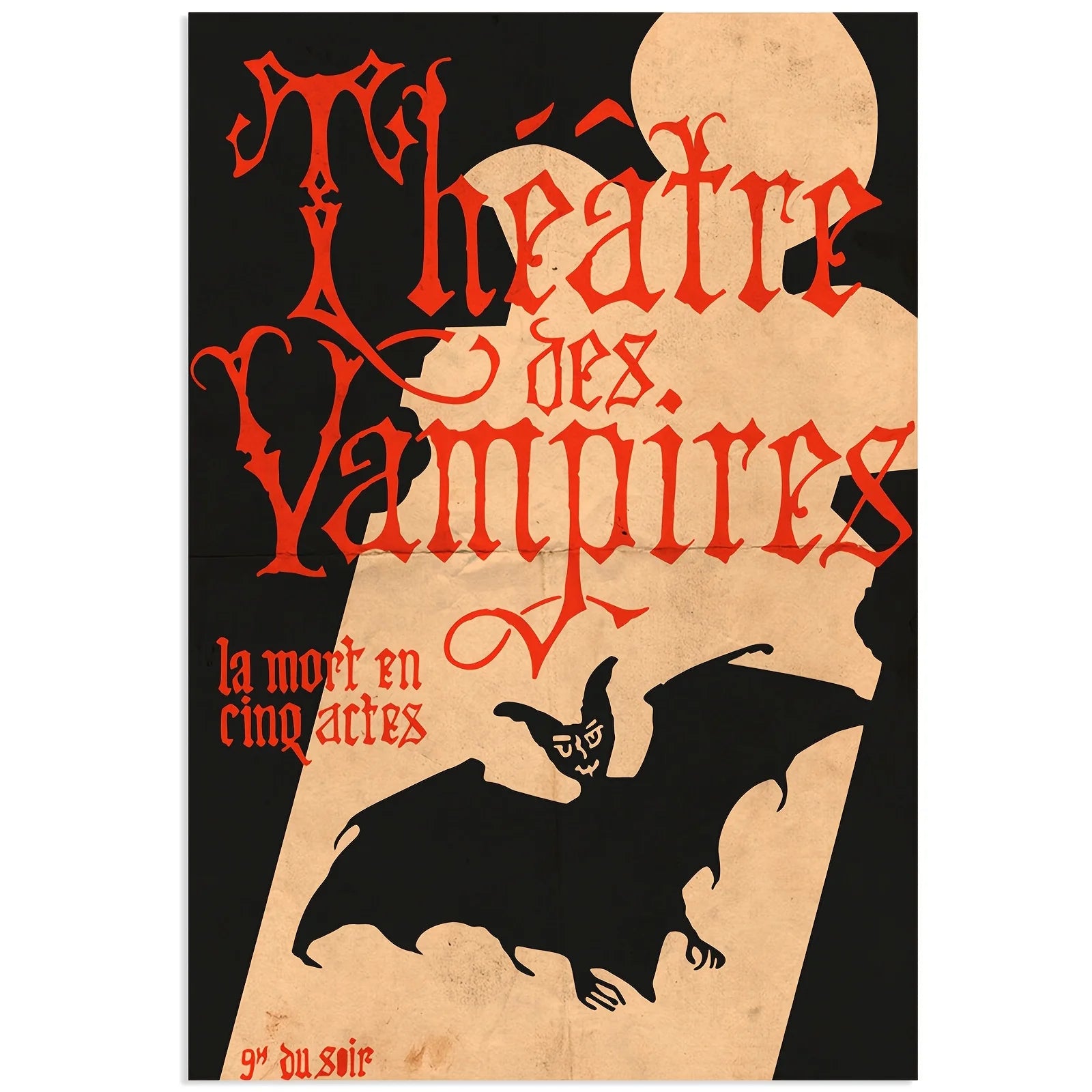 Théâtre Des Vampires Gothic Vampire Canvas Art Print | Wall Decor Canvas Art Print Peaceful Pleasures Health and Wellness ZLH5384 90x130cm No Frame