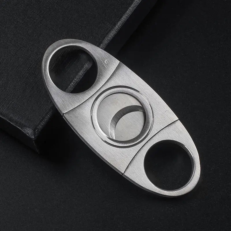 Stainless steel cigar clippers, hand-held, with sharp cigar blades. Special clippers for Cuban cigars, portable Peaceful Pleasures Health and Wellness C