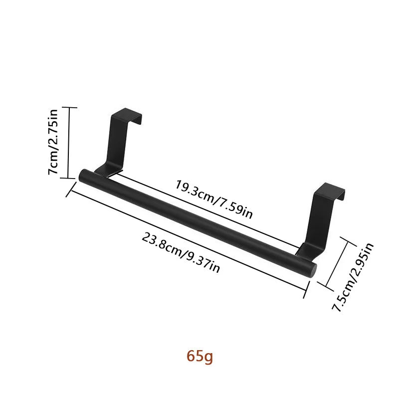Over Door Towel Rack – Black Stainless Steel Bar Hanger