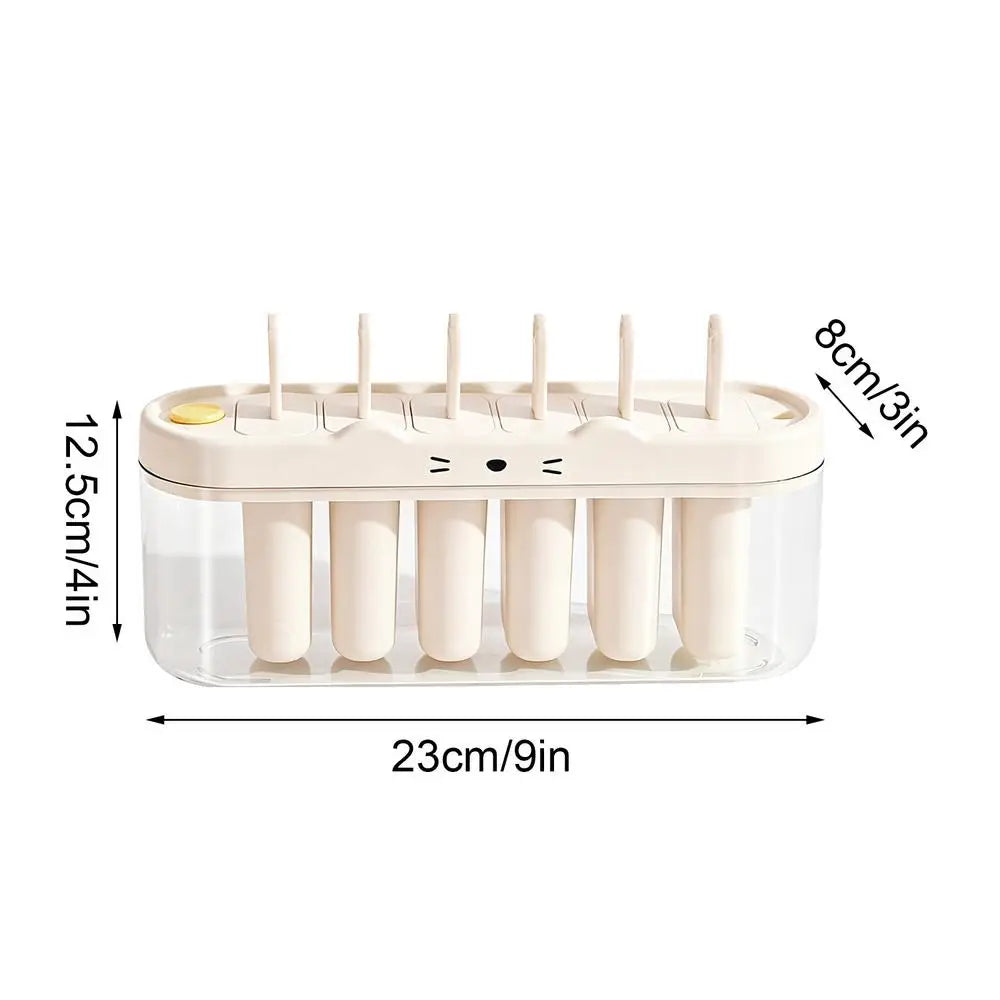 6-Cavity Ice Pop Mold Maker – Non-Stick Popsicle Molds & Sticks