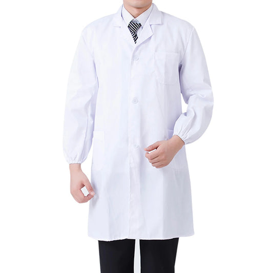 Professional Medical Student Doctor White Lab Coat Long Sleeve White Medical Scientist Lab Coats for Hospital Scientist School Peaceful Pleasures Health and Wellness