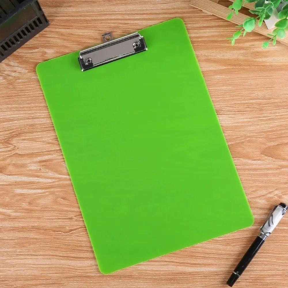 With Low Profile Gold Clip A4 Writing Clipboard Writing Sheet Pad Document Folder A4 Paper Organizer Translucent Writing Tablet Peaceful Pleasures Health and Wellness green