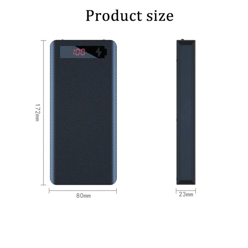 DIY 18650 Battery Power Bank Case 8/10 Slots Dual USB Micro Charger Digital Display Flashlight Portable Power Bank Shell Box Peaceful Pleasures Health and Wellness