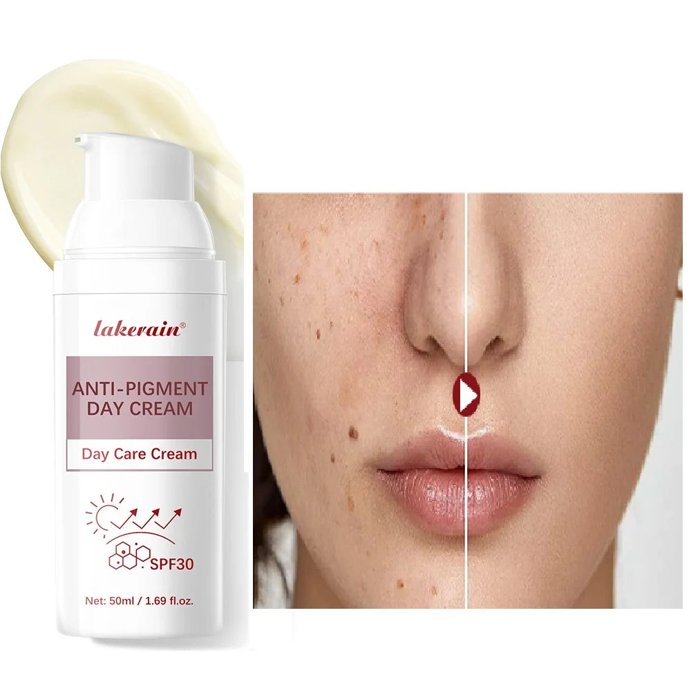 Anti-Pigment Day Cream SPF 30 Brightening Natural Inhibit Melanin Whitening and Spot Removal Outdoor Sun SKincare makeup Peaceful Pleasures Health and Wellness