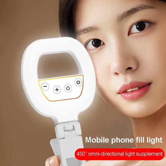 Rechargeable Led Light Mobile Selfie Ring Lights Video Shooting Light For Cell Phone Light Clip Led Light Photography Fill Light Peaceful Pleasures Health and Wellness