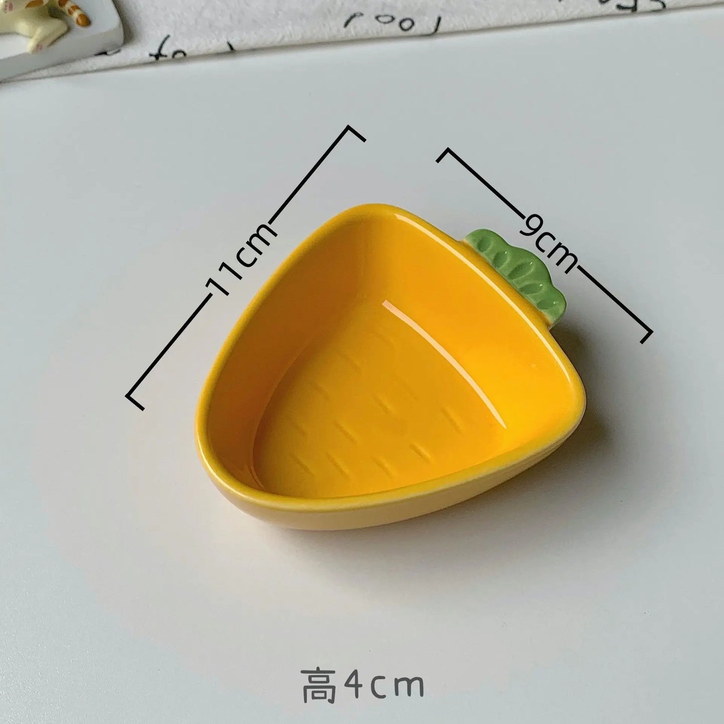 Cartoon Cute Ceramic Dipping Dish Home Snack Side Dishes Bone Plate Seasoning Soy Sauce Sauce Dish Exquisite Household Tableware Peaceful Pleasures Health and Wellness A-carrot