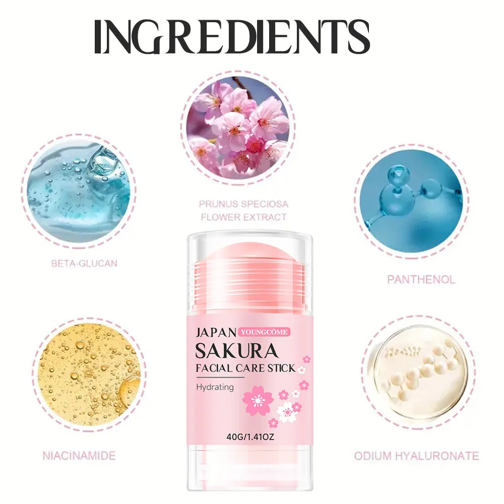 YOUNGCOME Sakura Facial Stick | Deep Hydration & Skin Repair Facial Moisturizer Stick Peaceful Pleasures Health and Wellness
