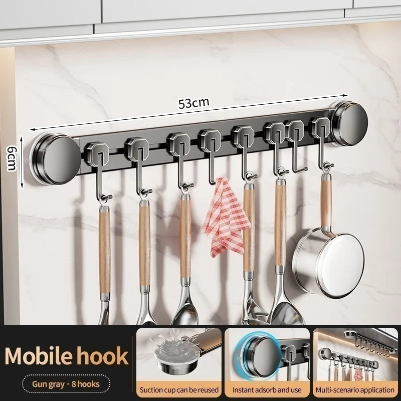 Suction Cup Wall Hooks – Aluminum Alloy Set of 6, No-Drill