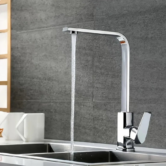 Single Handle Rotatable Kitchen Faucet | Stainless Steel Hot & Cold Kitchen Faucet Peaceful Pleasures Health and Wellness