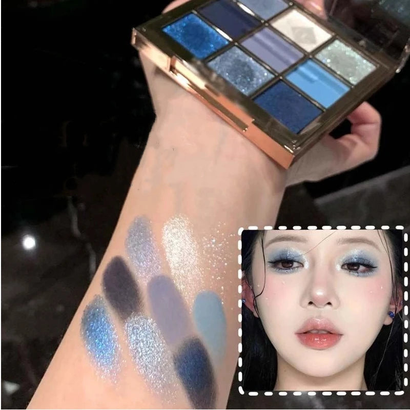 9-Color Smoky Eyeshadow Palette | Shimmer, Matte & Glitter