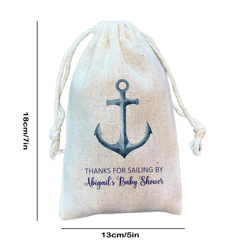 Nautical Party Favor Bags Set of 5 | Personalised Gift Bags