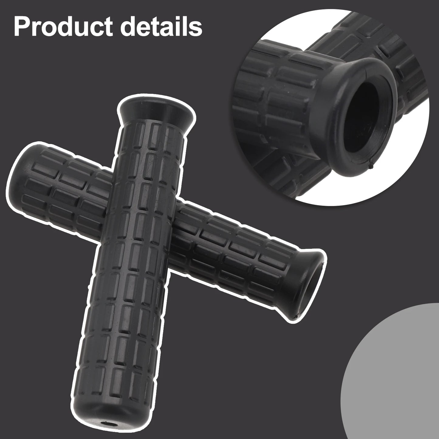 Wheelbarrow Rubber Handles Round Tubes Black Replacement Anti Slip