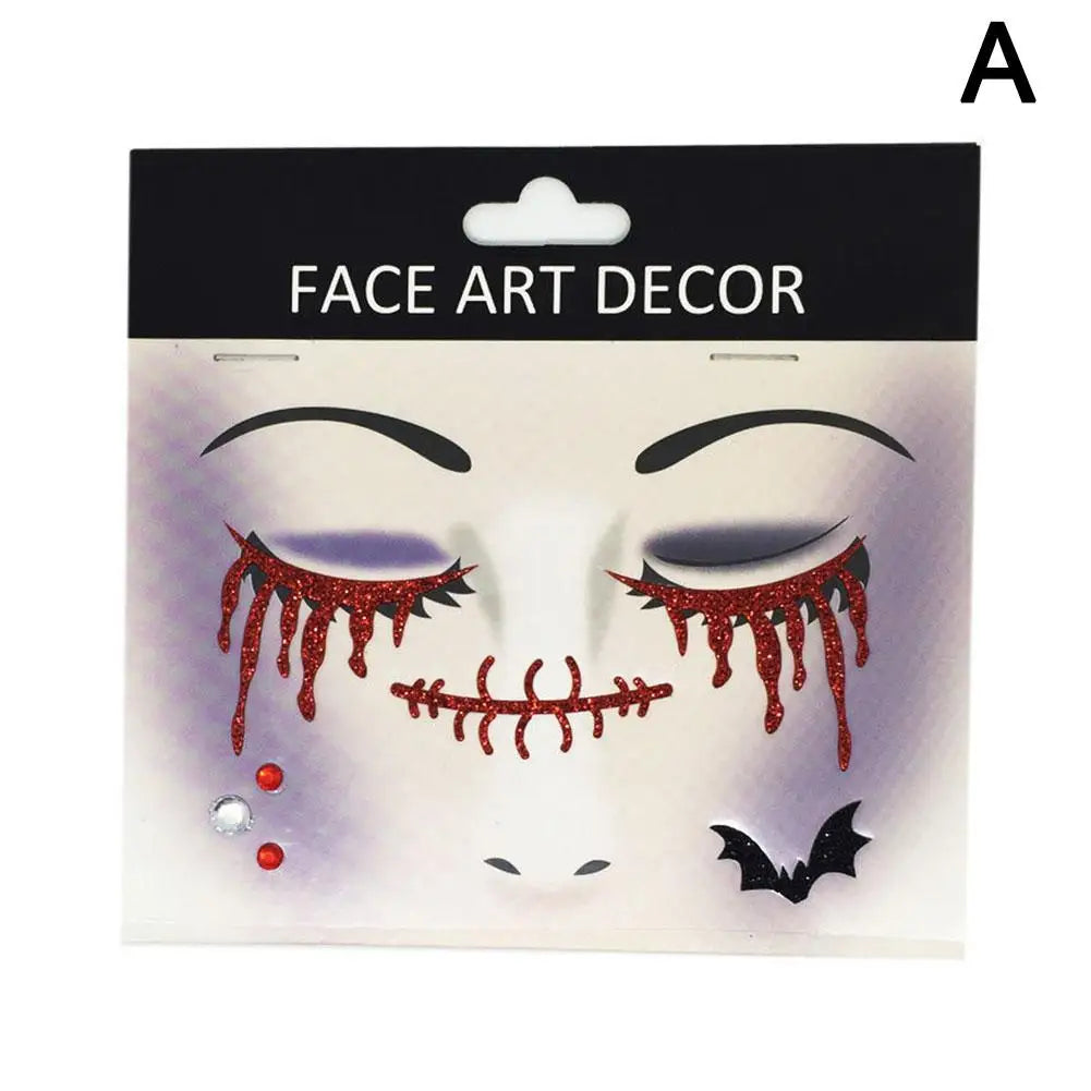 Halloween Face Gems Rhinestone Crystal Glitter Jewel Stickers