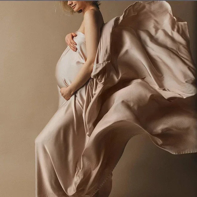 Satin Maternity Wrap Silky Scarf Maternity Posing Glossy Tossing Gown Fancy Pregnant Woman Wedding Photography Photo Peaceful Pleasures Health and Wellness color 14 1.5X 2M