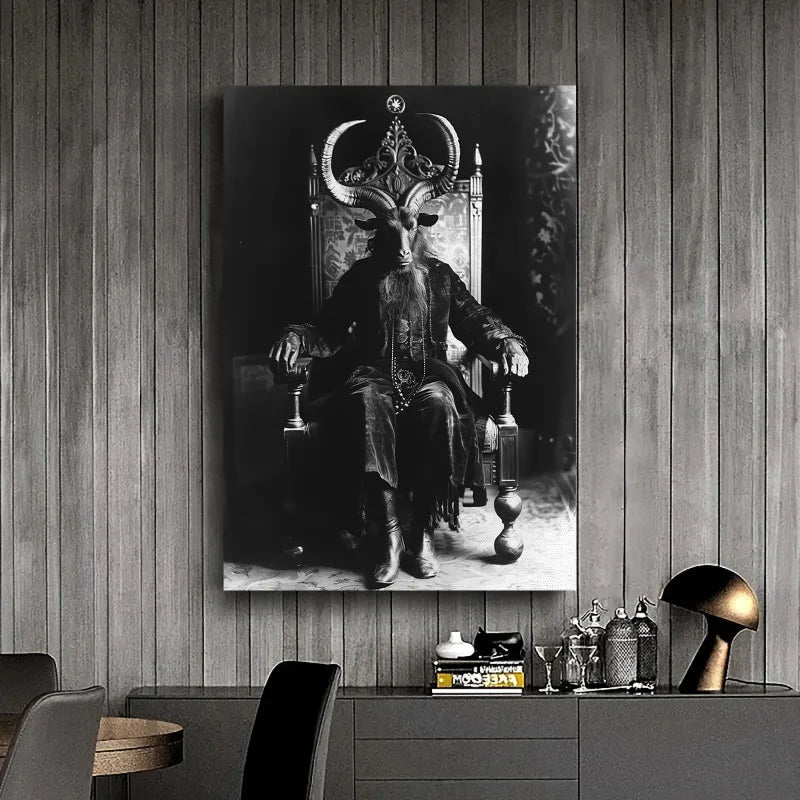 Baphomet Goat Halloween Canvas Wall Art Poster – Unframed Canvas Wall Art Peaceful Pleasures Health and Wellness