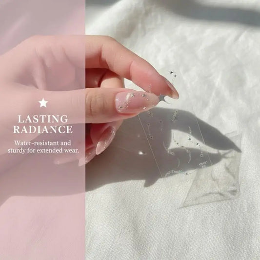 Gold Silver Holographic Star Nail Stickers – DIY Nail Art Nail Art Stickers Peaceful Pleasures Health and Wellness