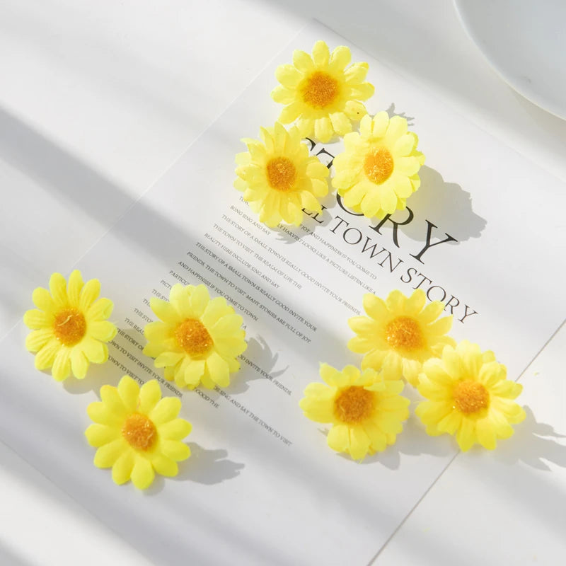 Mini Silk Daisy Artificial Flowers 50/100pcs | Wedding & DIY Decor